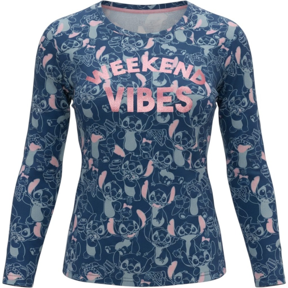 Disney Stitch Weekend Vibes XL Pajama Shirt‎ Cozy Core Vacation Relax Character